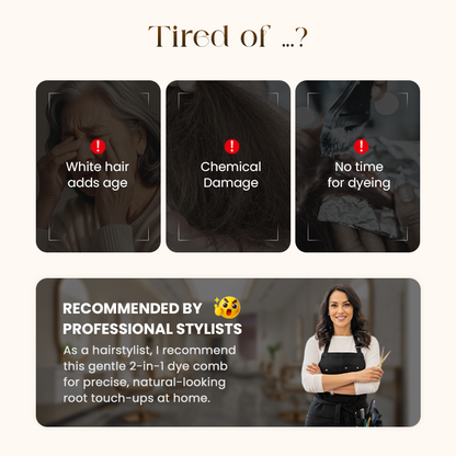 🔥Last Day Sale Buy 1 Get 1 Free⏰2-in-1 Convenient Hair Dye Comb For Gray Hair