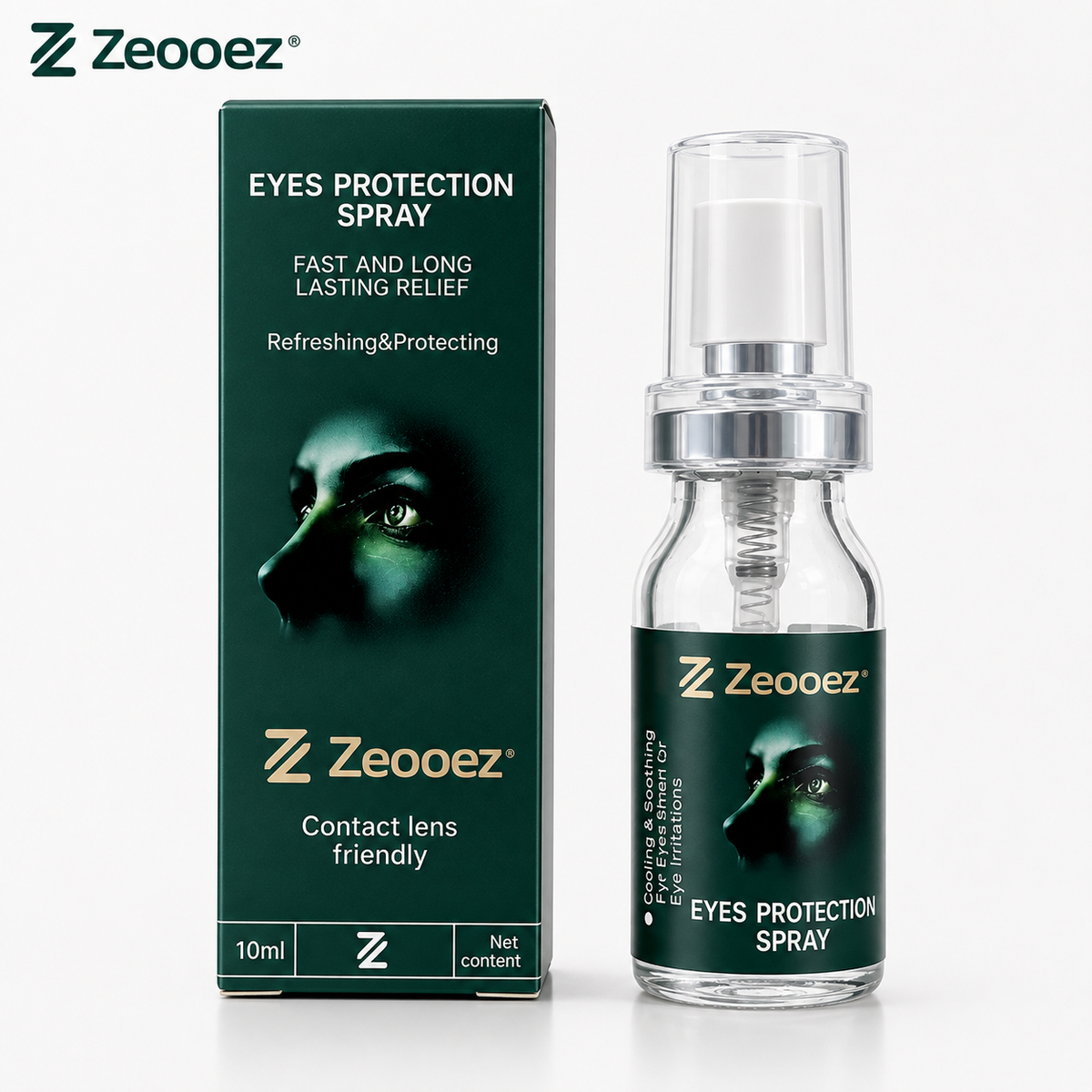 Zeooez Lutein Eye Spray,  Refreshing Eye Mist with Calendula, Lutein & Vitamin E, Contact Lens Friendly, 10 mL Each