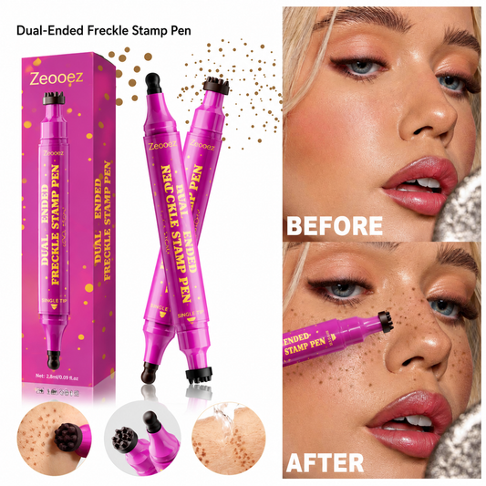 Zeooez Dual-Ended Freckle Stamp Pen – Waterproof Faux Freckle Makeup Marker for Natural, Realistic Looks