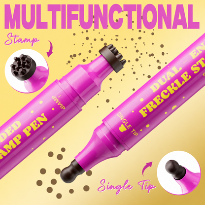Zeooez Dual-Ended Freckle Stamp Pen – Waterproof Faux Freckle Makeup Marker for Natural, Realistic Looks