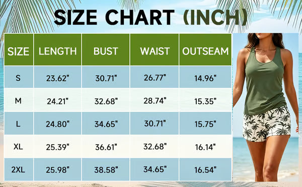 3 Piece Tankini with Shorts 🔥