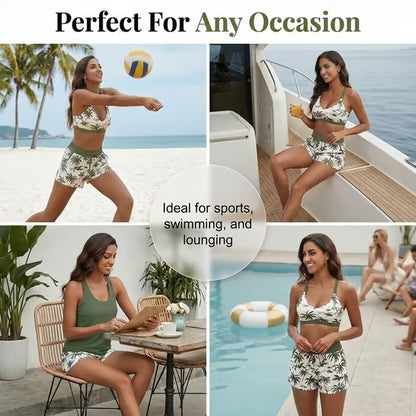 3 Piece Tankini with Shorts 🔥