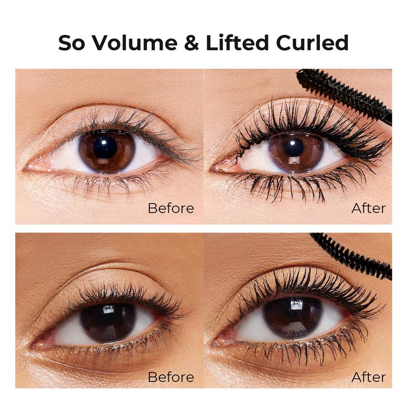 Zeooez Waterproof Black Mascara for Fuller, Longer Lashes